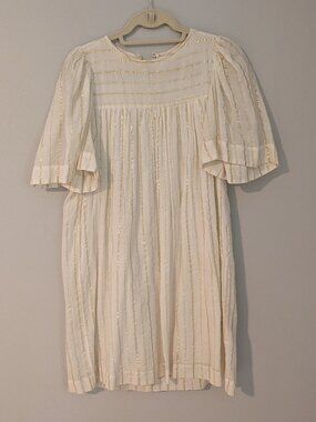 Isabel Marant Etoile White Gold Metallic Stripe Dress